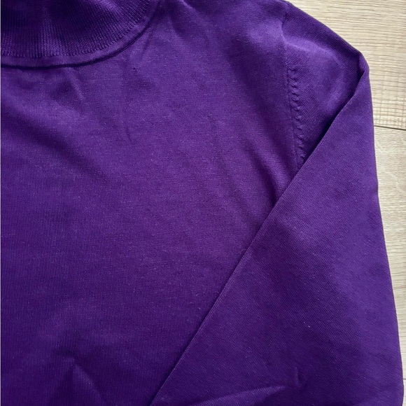 Purple Mockneck Sweater, Vintage Pendleton Silk Blend Mock Neck Sweater - Picture 5 of 11